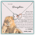 Daughter Necklace Double Heart Pendant - Father to Daughter Gift