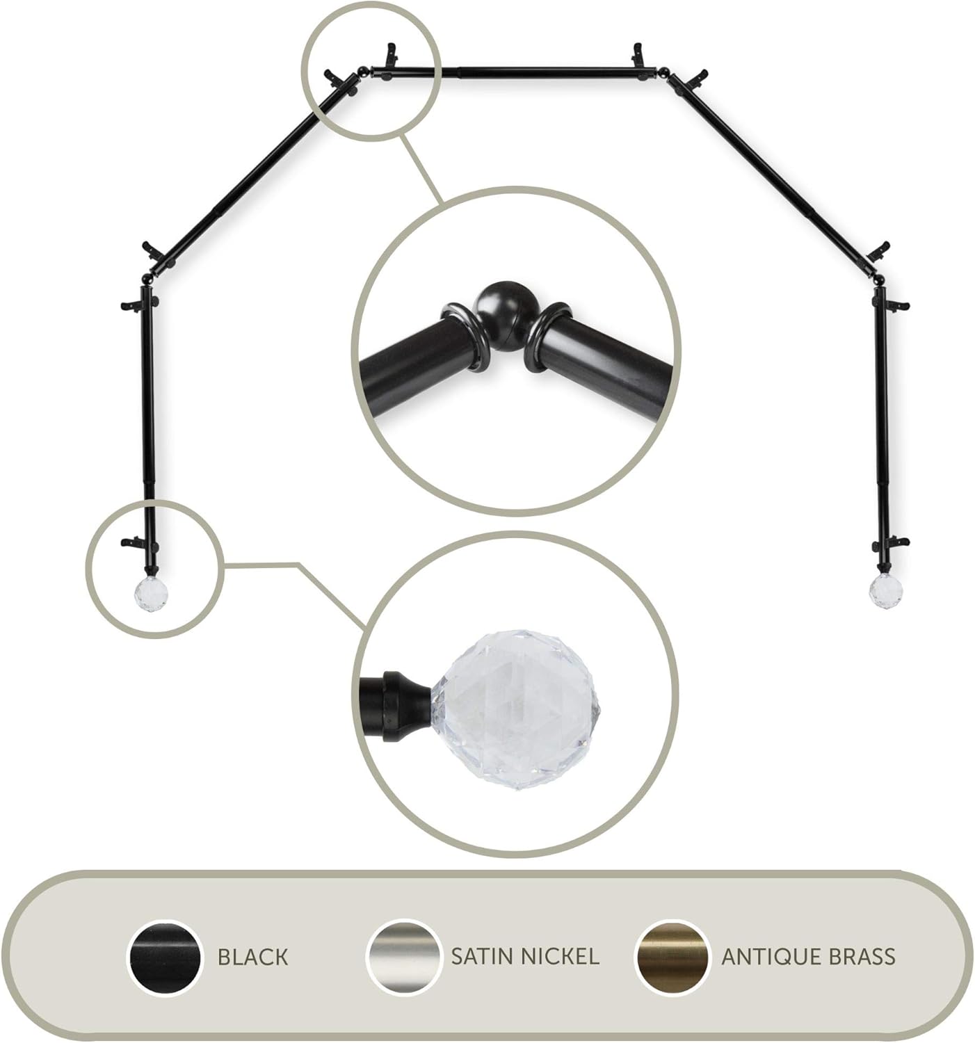Modernize your Space with Solid Black Bay Window Rod