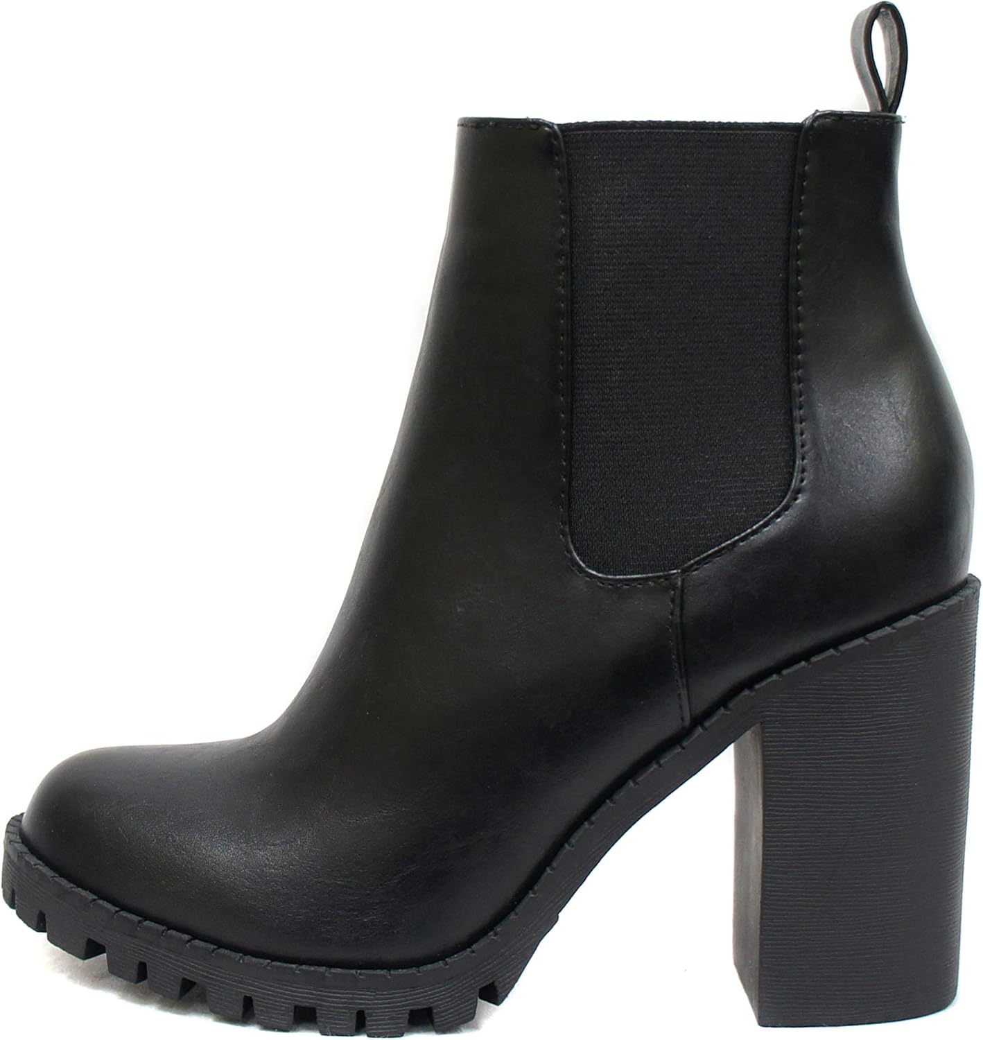 Soda Glove Ankle Boot with Chunky Heel and Lug Sole Style