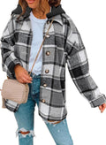 SHEWIN Hooded Flannel Plaid Shacket Jacket - Cozy Layering Choice