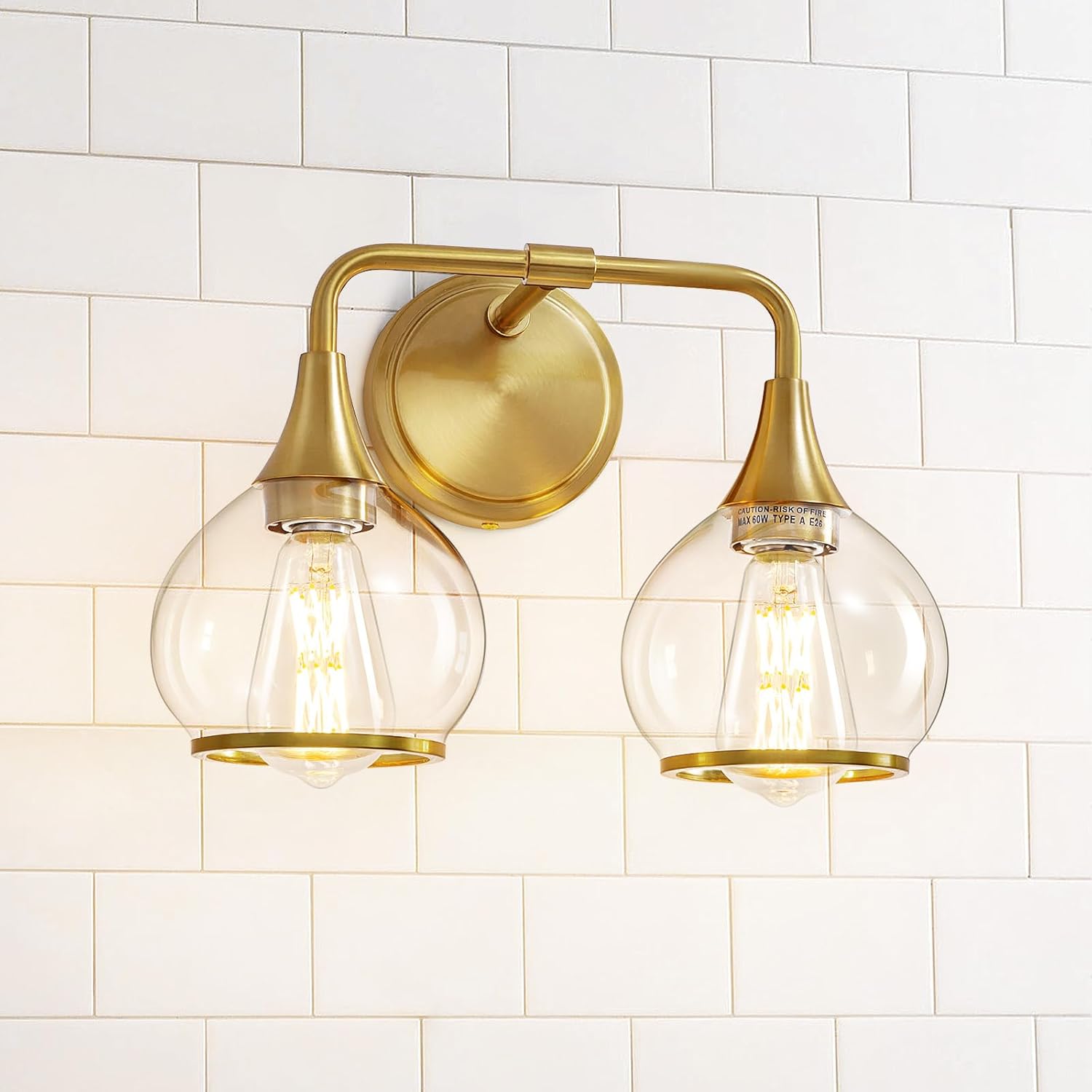 HAHZT Gold Bathroom Light Fixtures for Modern Vanity