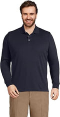 Lands' End Long Sleeve Supima Polo Shirt for Men - Classic Style