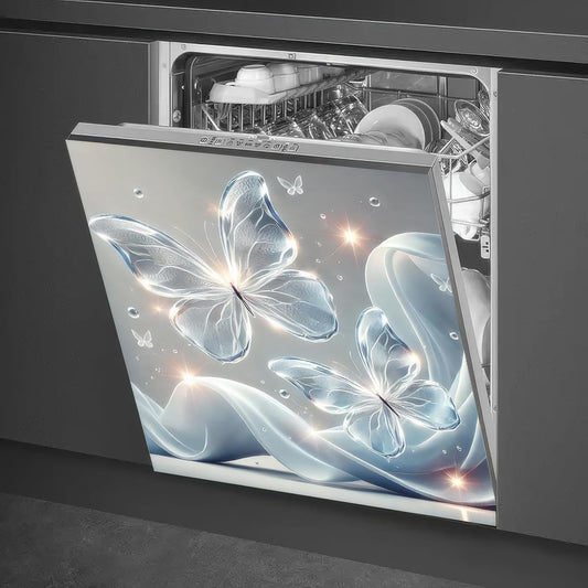 Floating Crystal Butterfly Design Dishwasher Magnet Cover