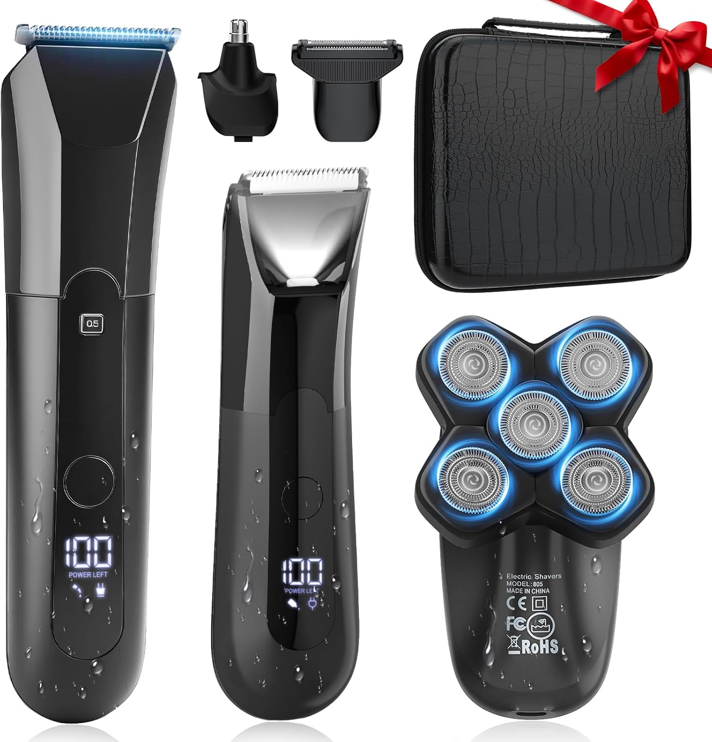 Beard Trimmer for Men - 5 in 1 Waterproof Grooming Kit