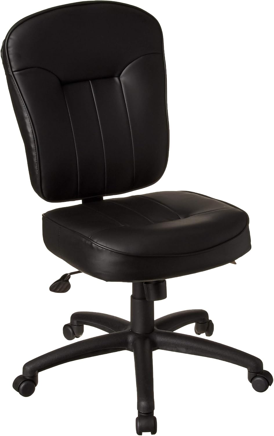 Adjustable Black Leather Task Chair - Boss Products