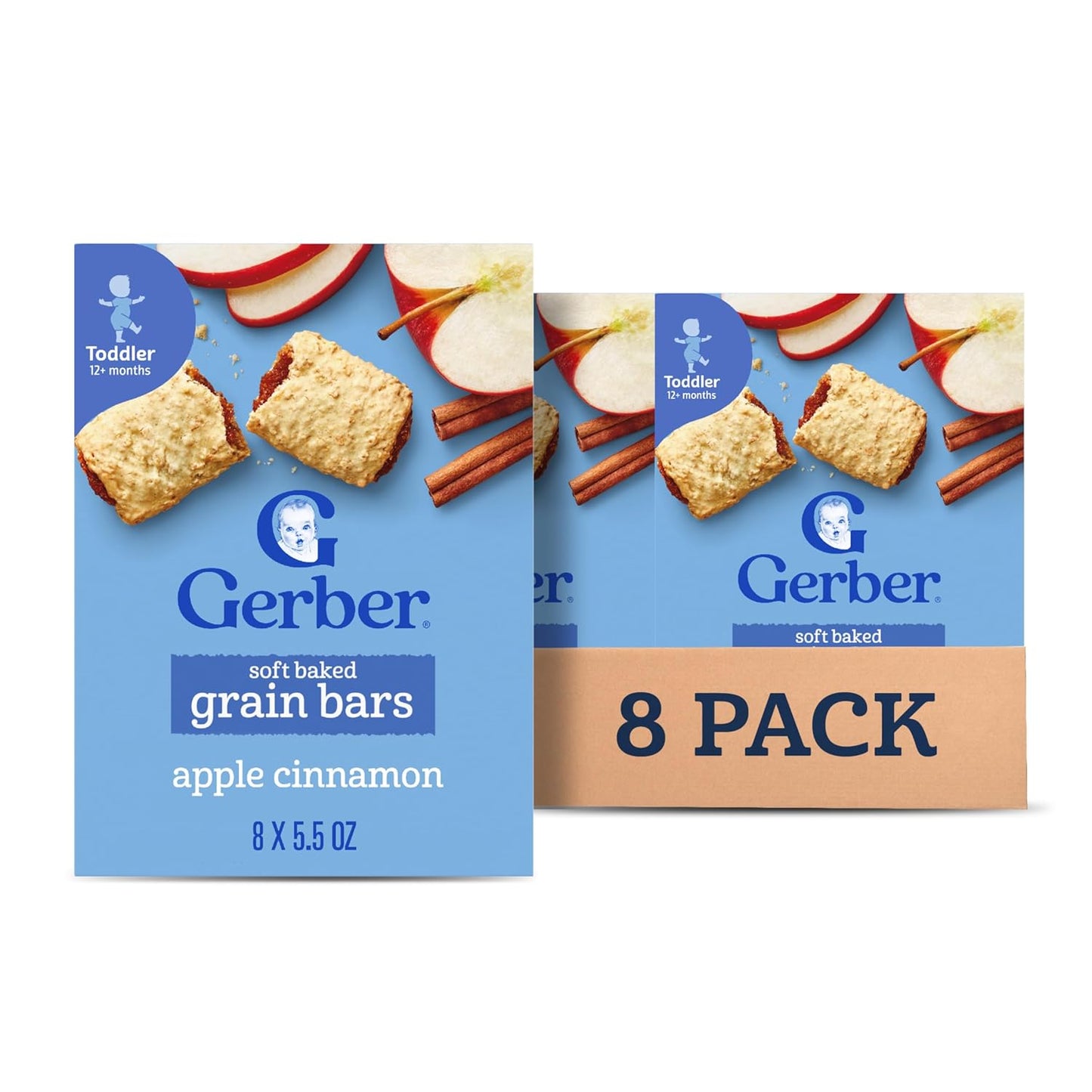 Gerber Soft Baked Grain Bars for Toddlers, Apple Cinnamon Snack