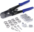 Wire Rope Crimping Kit 1/8 in with Sleeves and Thimbles - Durable Tool