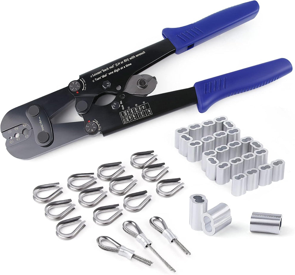 Yangoutool Wire Rope Crimping Kit: 1/8 Inch - Ultimate Swaging Solutio ...