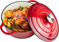 3 Quart Dutch Oven Enameled Cast Iron with Lid - Versatile Red Pot