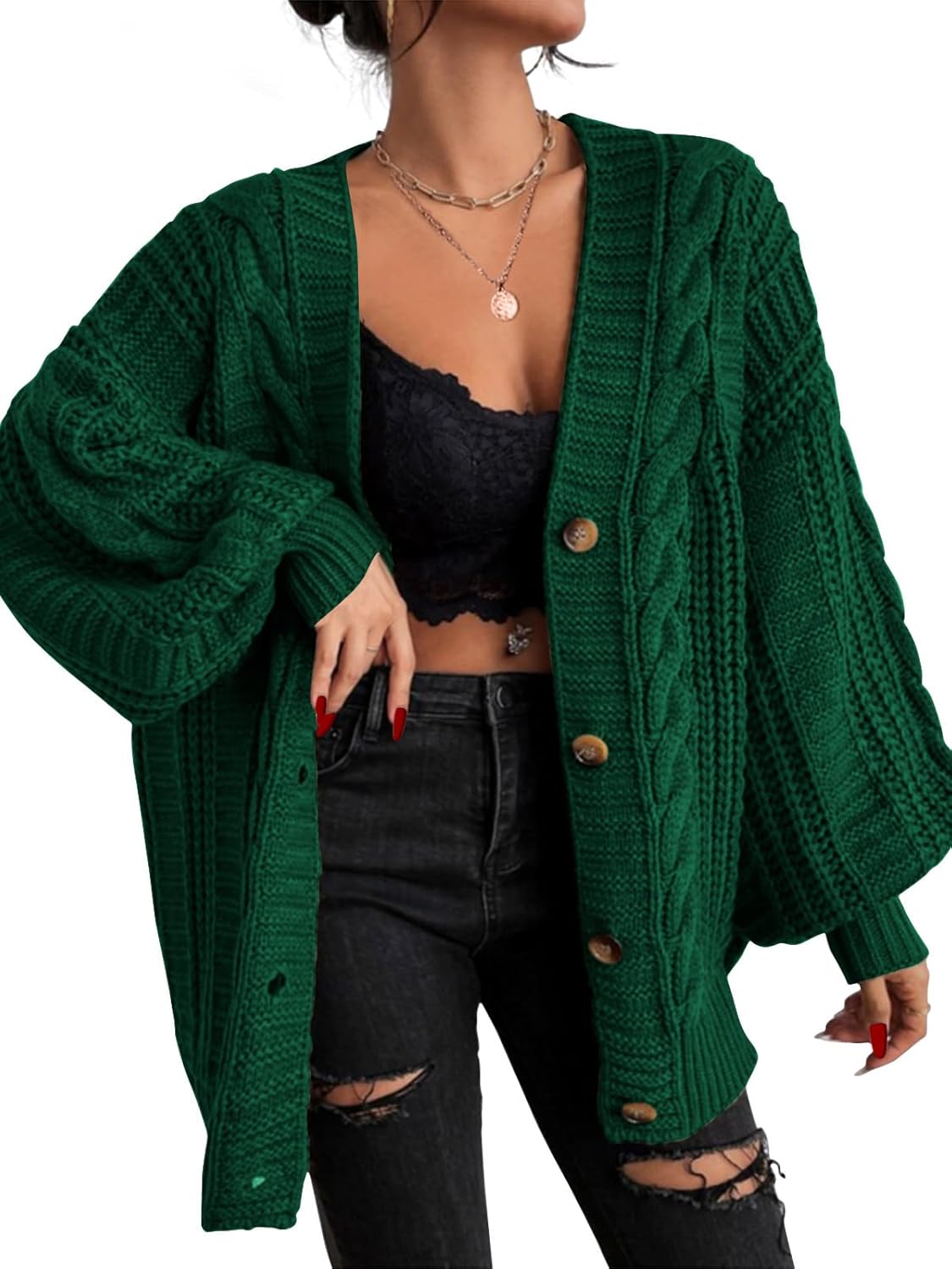 EXLURA Womens Oversized Cardigan Sweaters for Fall Winter