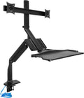 Dual Monitor Sit Stand Workstation with Gas Spring Arm - Adjustable