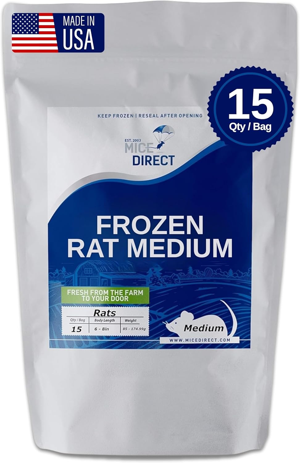 Frozen Rat Medium Feeder Food for Adult Ball Python and More