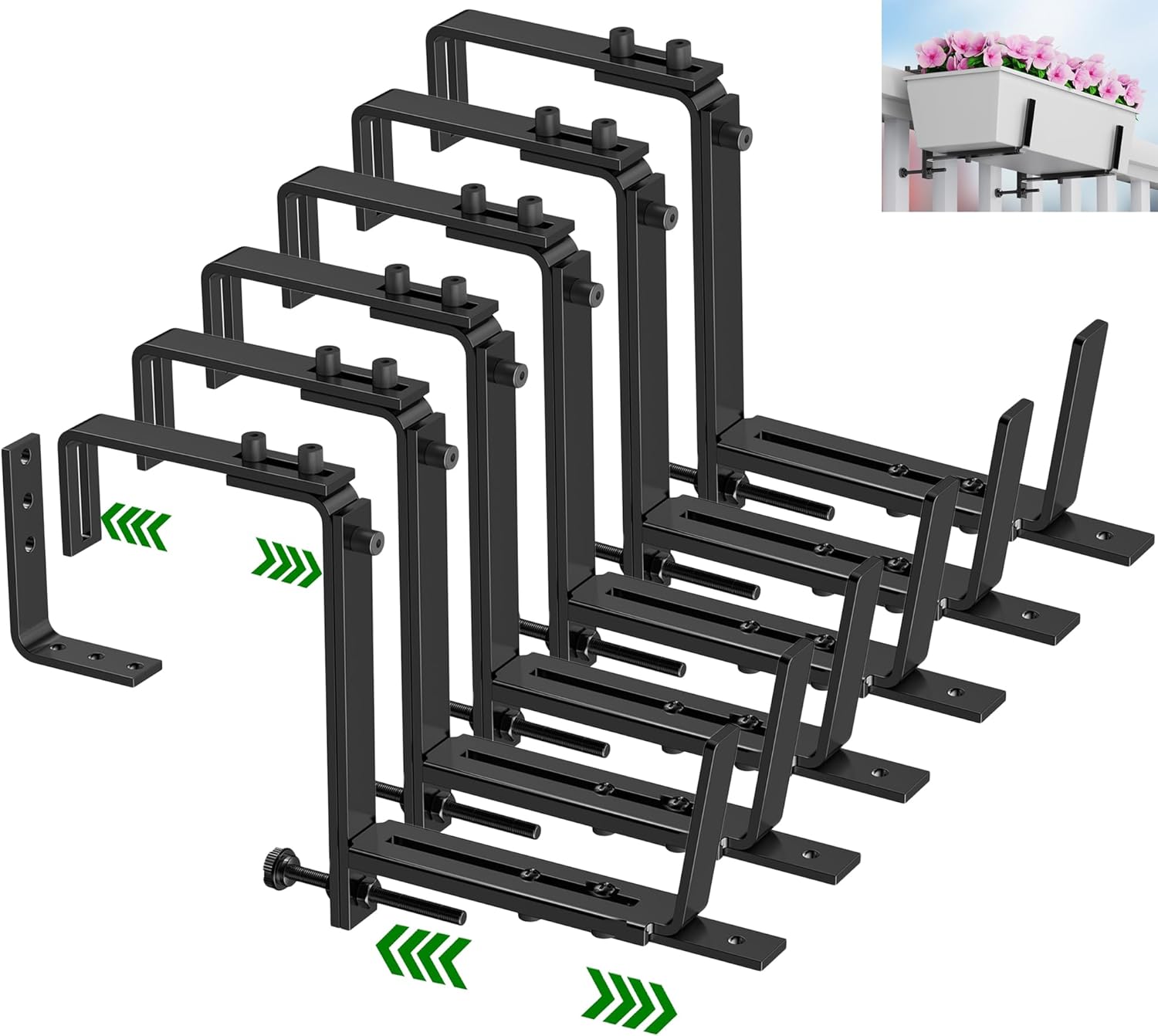 Adjustable Planter Box Brackets for Window Boxes and Gardens