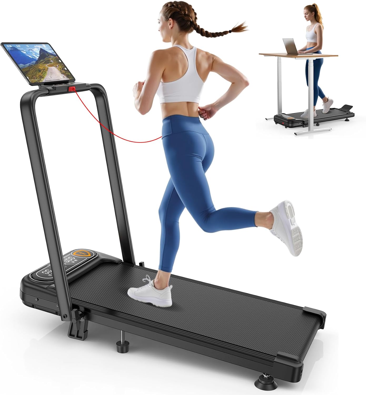 Walking Pad with 8% Incline and 3.5HP Low Noise Motor