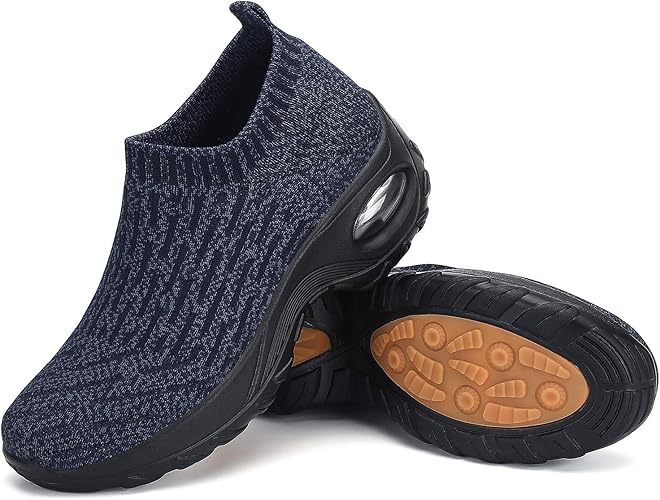 Women's Walking Shoes Sock Sneakers Slip on Mesh Air Cushion