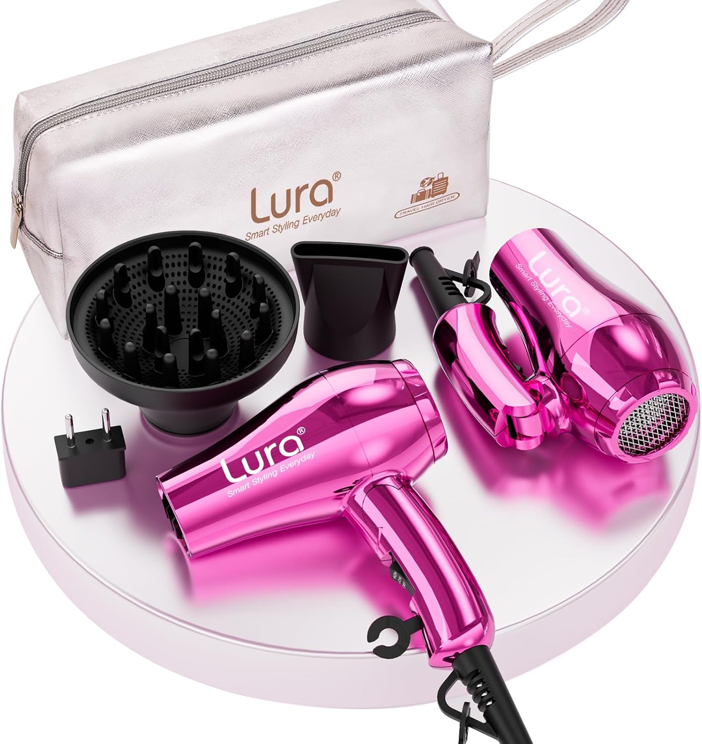LURA Mini Portable Travel Hair Dryer: Compact & Lightweight Design