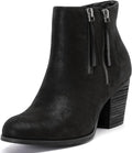 Luoika Women's Wide Width Ankle Boots - Chunky Heel Short Booties TRUE