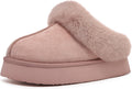 Litfun Fuzzy Platform Slippers for Women - Warm Memory Foam Comfort 1