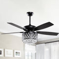 Parrot Uncle 52 in Black Chandelier Ceiling Fan with Light - Quiet