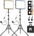 2-Pack Photography Lighting Kit 25W LED Video Lights - Dimmable Studio