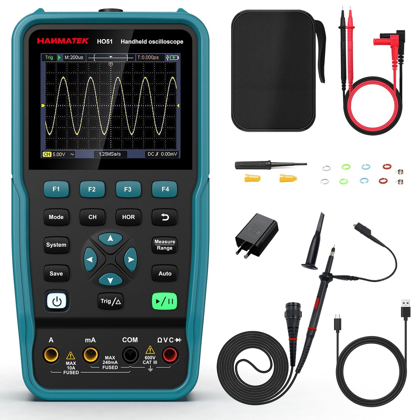 HANMATEK 3 in 1 Handheld Oscilloscope Multimeter for Testing