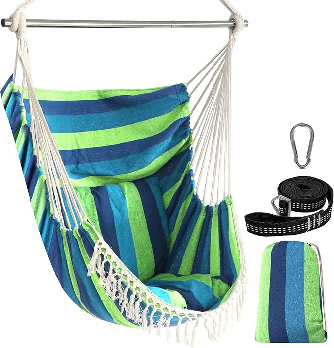 Chihee Hammock Chair Swing with Cushions and Steel Spreader Bar