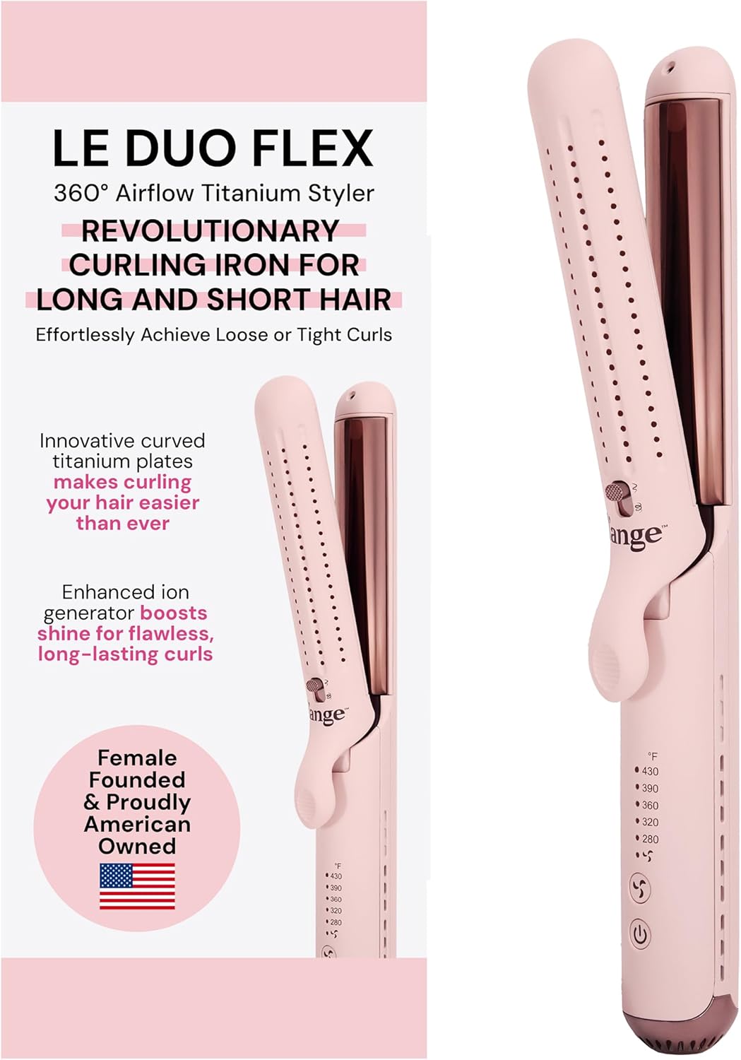 L'ANGE HAIR Le Duo Flex 360 Airflow Titanium Styler for Waves