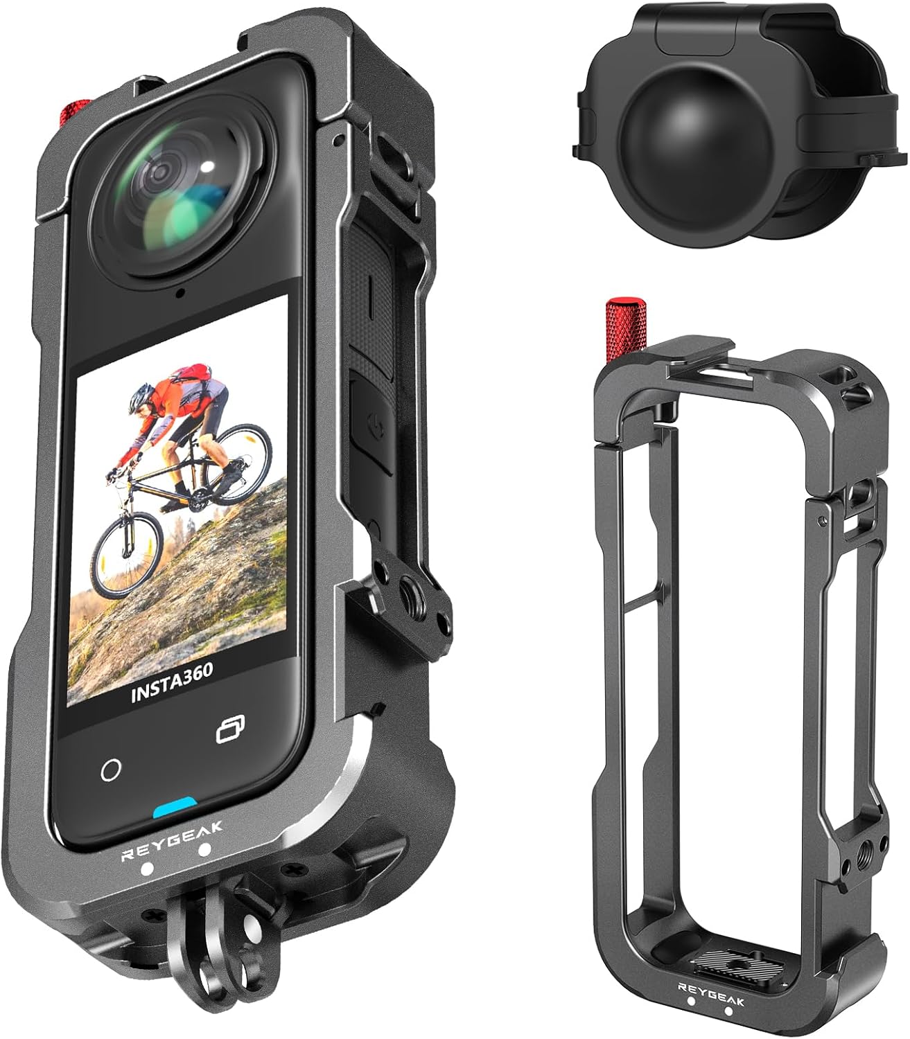 Insta360 X4 Protective Cage with Cold Shoe Mount and Lens Cover