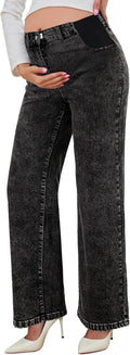 BLENCOT Maternity Jeans High Waist Straight Leg - Comfortable Fit soft