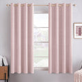 Linen Texture Blackout Curtains 52x45 in - Room Darkening Panels