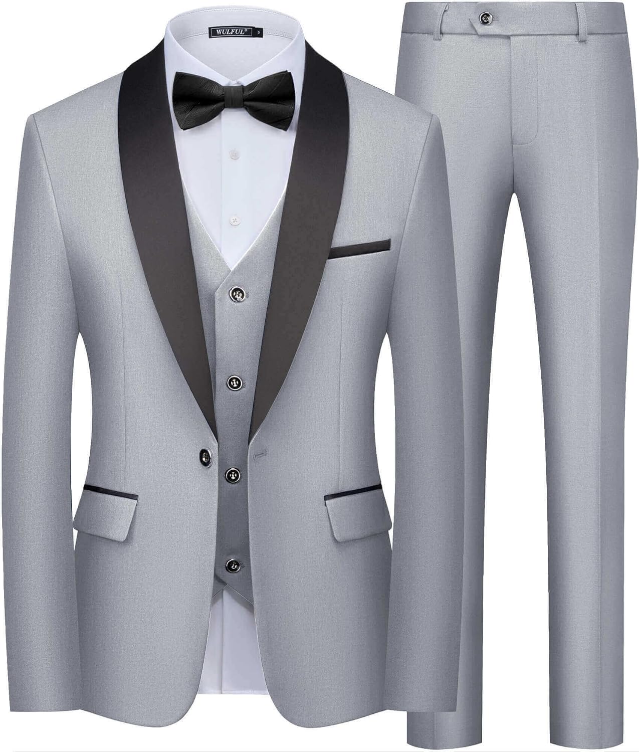 WULFUL Men's 3 Piece Slim Fit Tuxedo Suit Set for Any Occasion