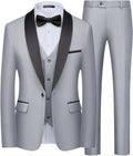 WULFUL Men's Slim Fit 3 Piece Tuxedo Suit Set - Tailored Stretch Fit 1