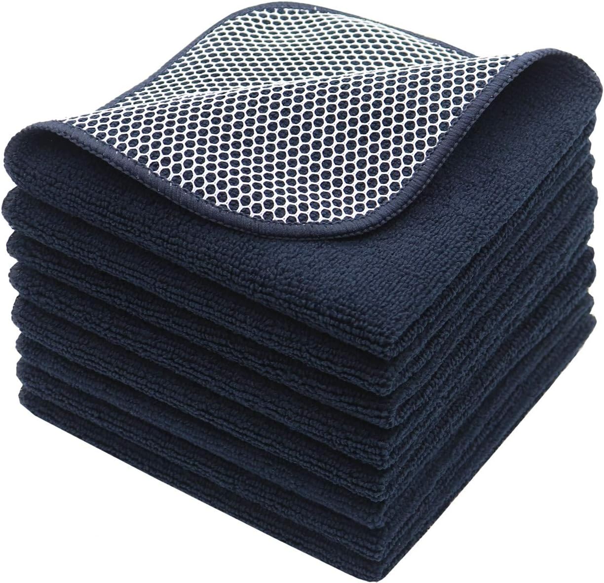 VeraSong Fast-Drying Microfiber Dish Cloths - 8 Pack Black