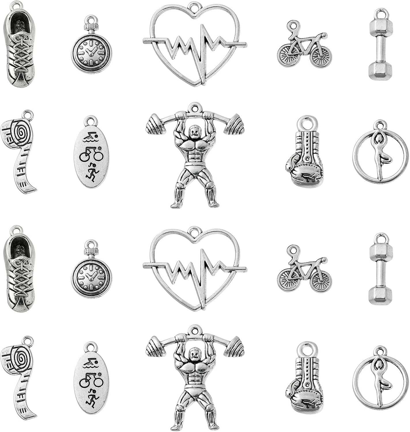 50pcs Tibetan Charm Set for Fitness Jewelry