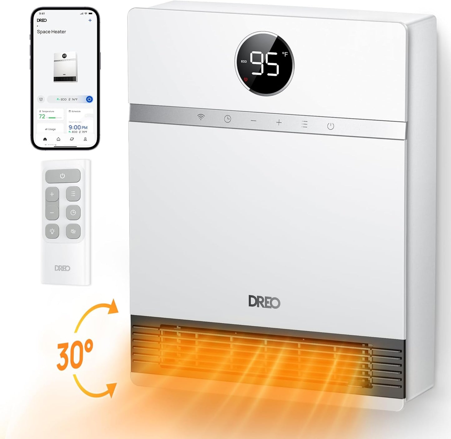 Dreo Smart Wall Heater: Alexa Compatible, 24H Timer