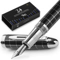 Majesti Fountain Pen - Chrome Finish Extra Fine Nib, Luxury Case