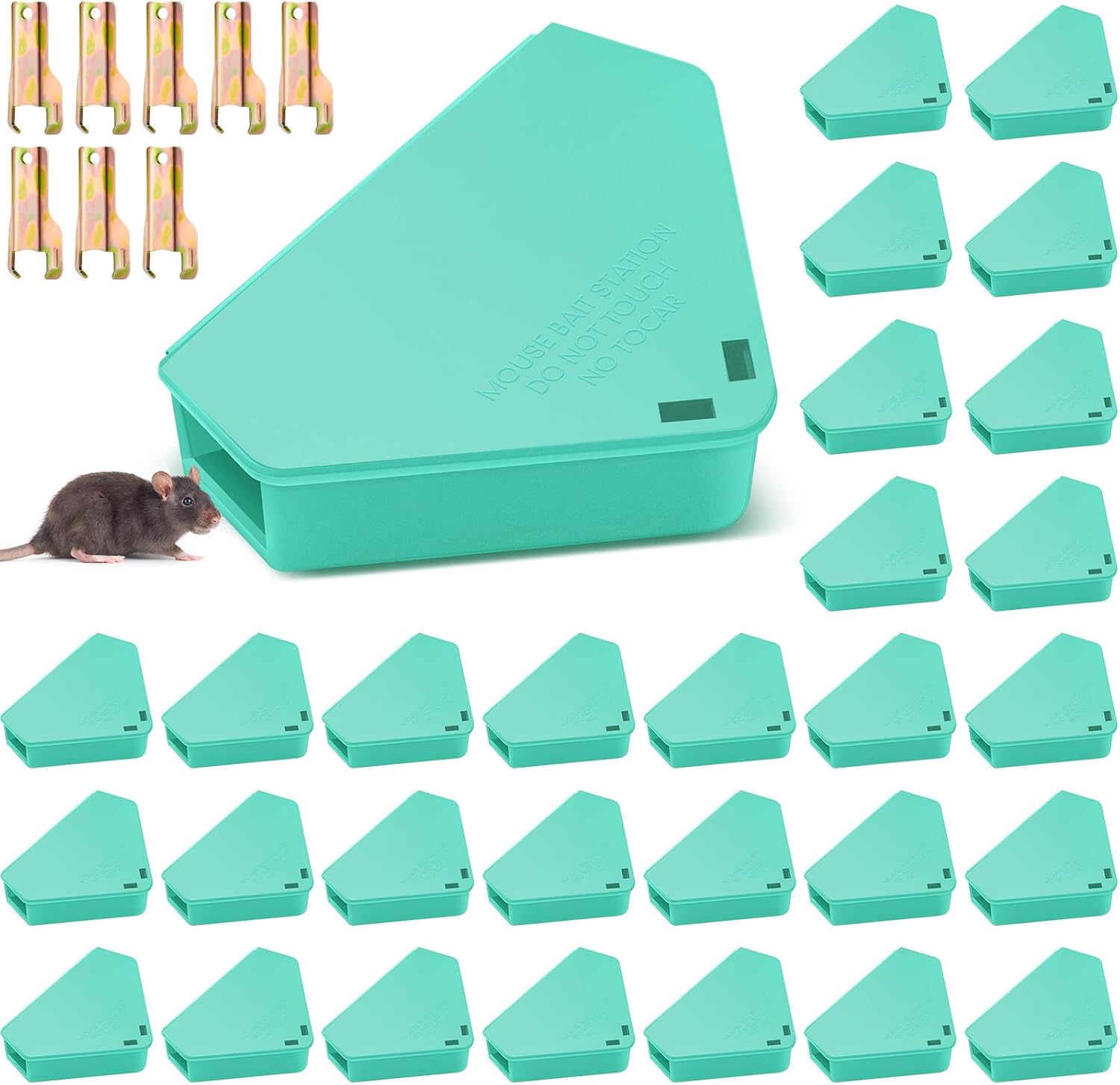 Qualirey 36 Pcs Mice Bait Stations for Safe Indoor & Outdoor Use
