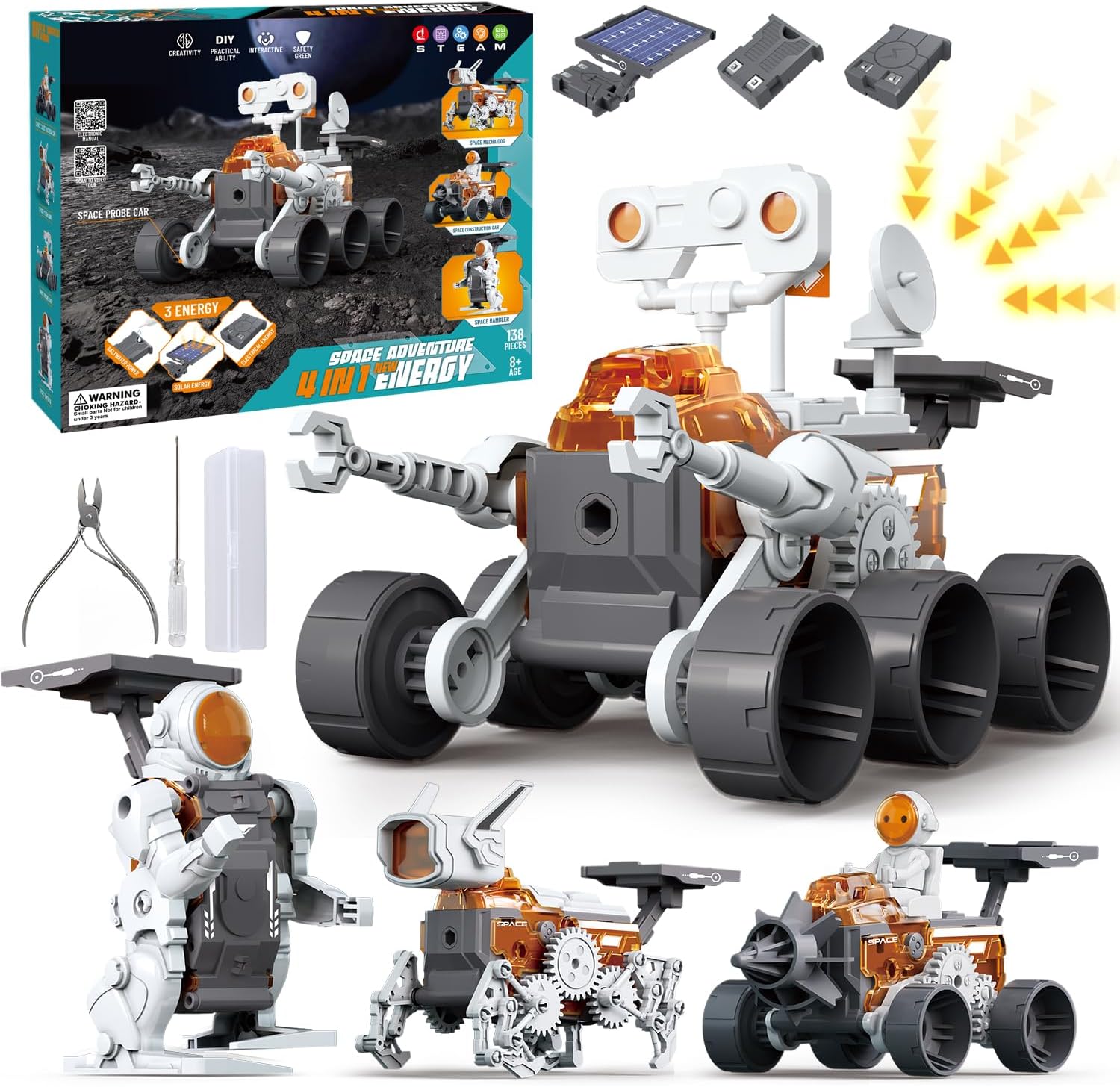 4-in-1 STEM Solar Robot Kit - Educational & Fun! ~ Ages 8-13