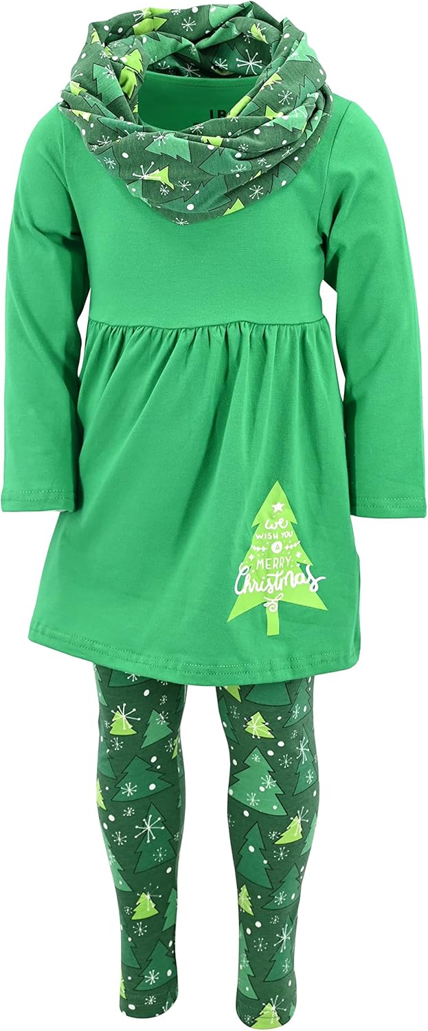 Unique Baby Girls Toddler 3pc Outfit Set for Christmas Fun