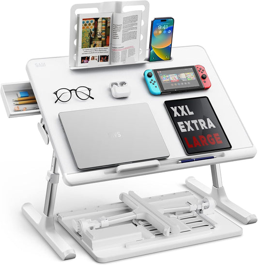 SAIJI Laptop Bed Tray Table - Adjustable & Foldable Stand