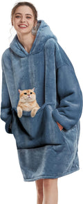 Wearable Blanket Hoodie Oversized Sherpa Sweatshirt - Cozy Gift Pick