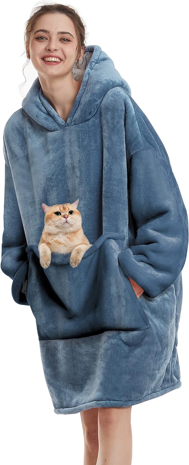 Aemilas Warm Sherpa Hoodie Blanket - Cozy Gift for All