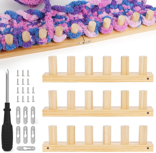 Aeelike Wooden Loom Kit for Chunky Yarn Blanket Making Fun