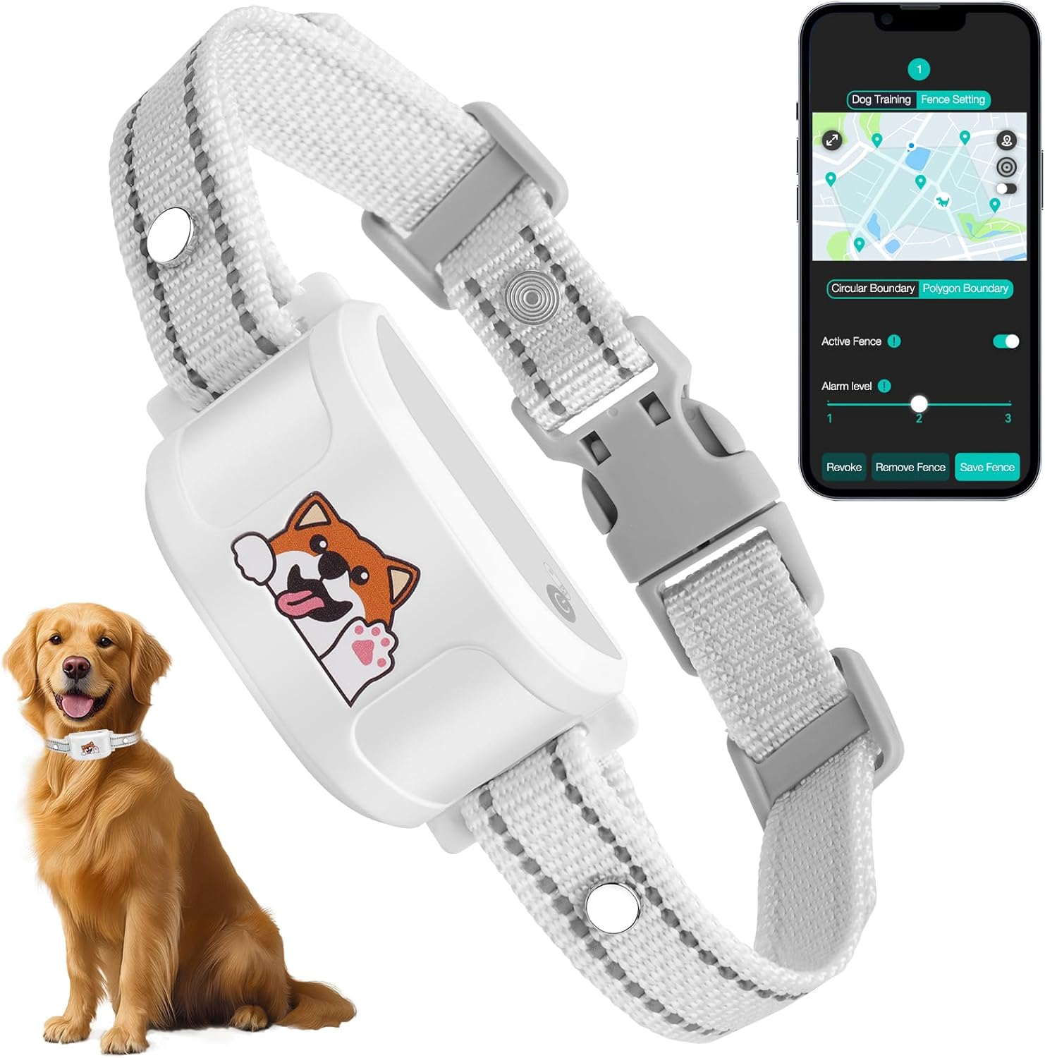 GPS Wireless Dog Fence & Training Collar with App Geo-Fence