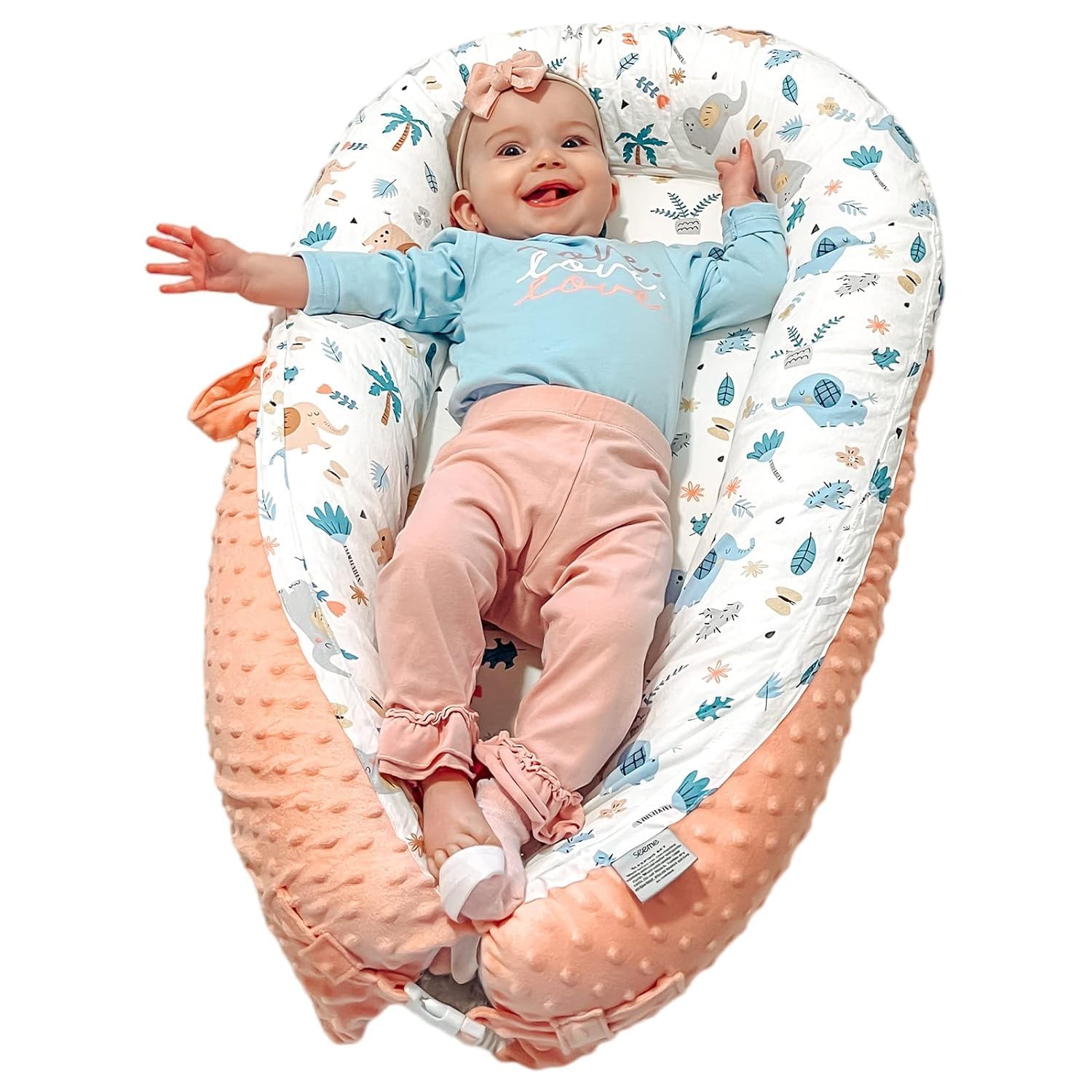Hiseeme Pink 100% Cotton Co-Sleeping Bed Cover