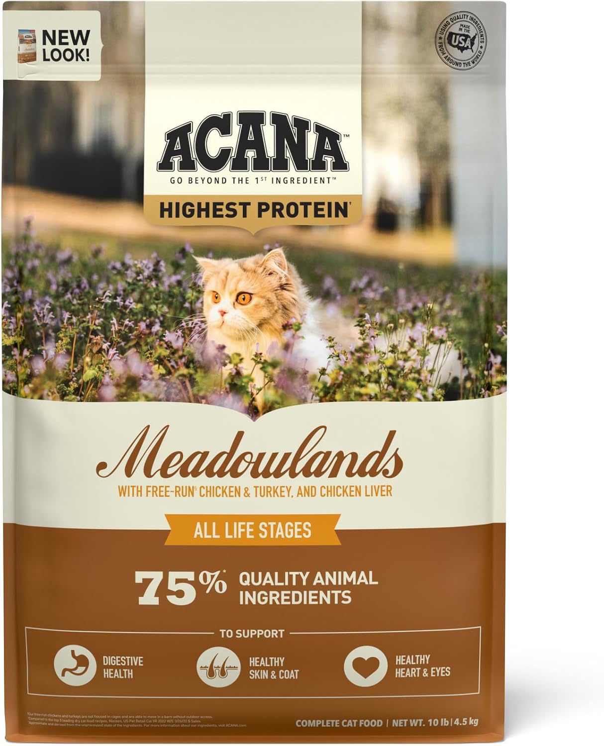 ACANA Grain-Free Dry Cat Food with Chicken Turkey Fish Eggs 10lb