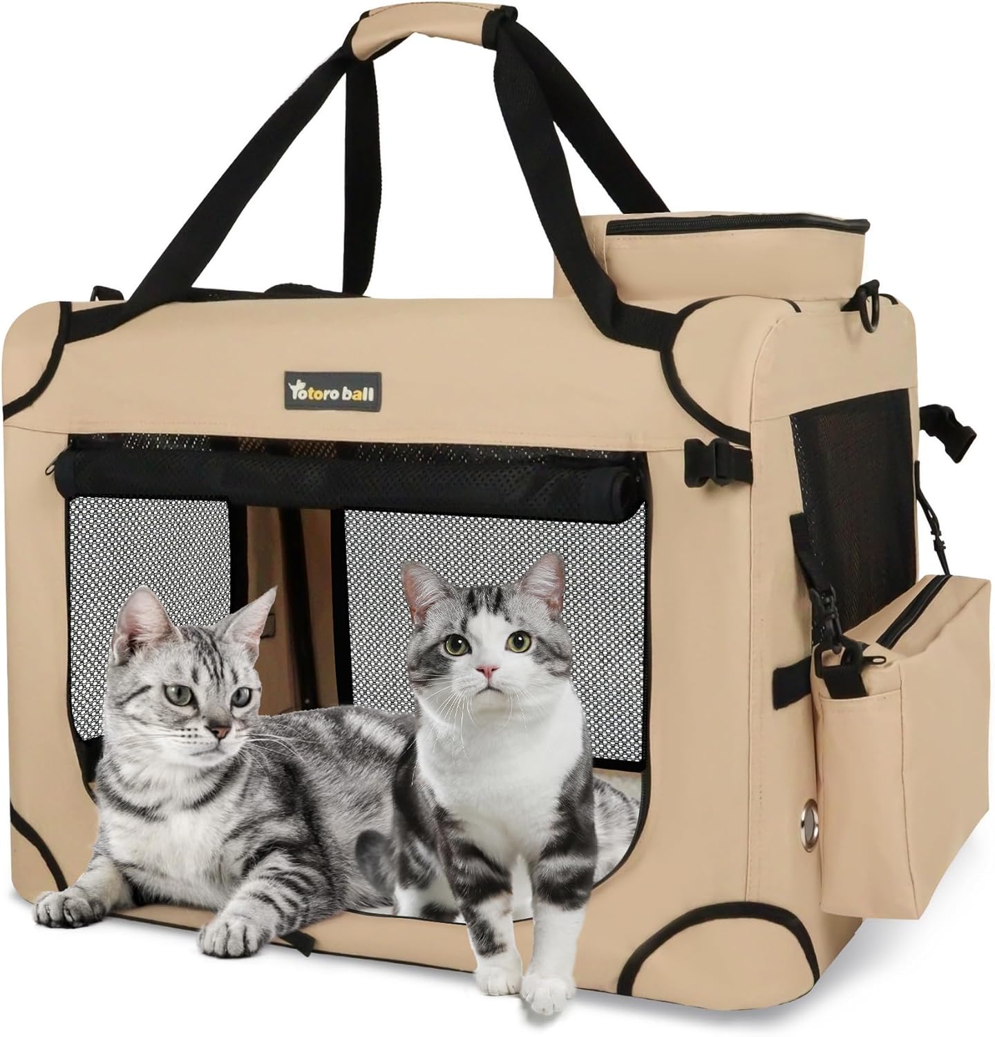 Extra Large Cat Carrier for 2 Cats - Collapsible Soft Crate