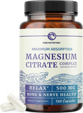 Magnesium Citrate 500 MG for Calm, Relaxation & Digestion