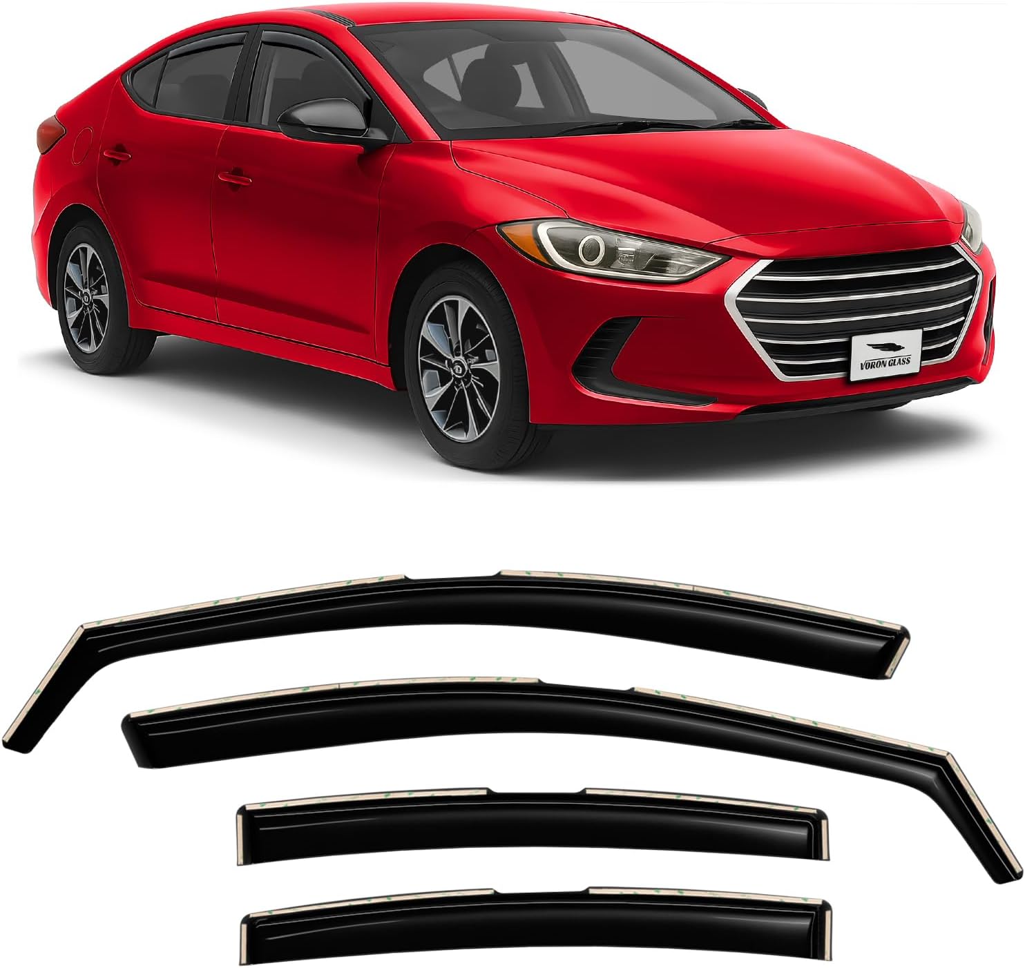 Voron Glass Extra Durable Rain Guards for Hyundai Elntra 2017-2020