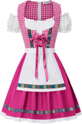 Kate Kasin Women's German Dirndl Dress Costume - Plaid Tie Waist